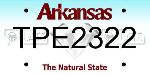 TPE2322 Arkansas License Plate