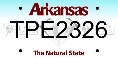 TPE2326 Arkansas License Plate