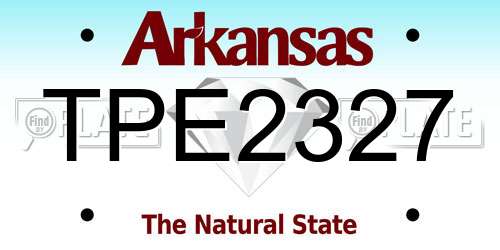 TPE2327 Arkansas License Plate