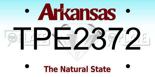 TPE2372 Arkansas License Plate