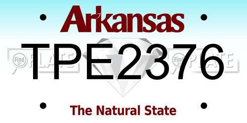 TPE2376 Arkansas License Plate
