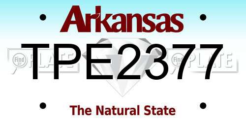 TPE2377 Arkansas License Plate