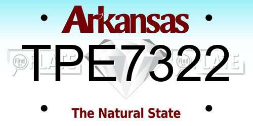 TPE7322 Arkansas License Plate
