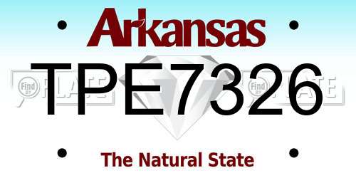 TPE7326 Arkansas License Plate