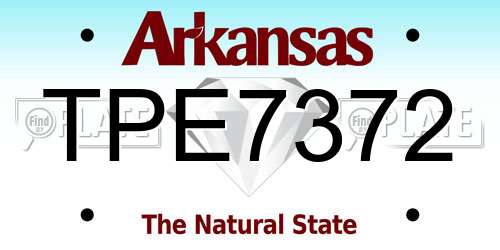 TPE7372 Arkansas License Plate