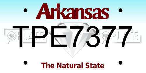 TPE7377 Arkansas License Plate