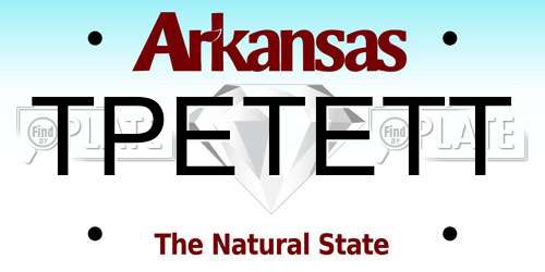 TPETETT Arkansas License Plate