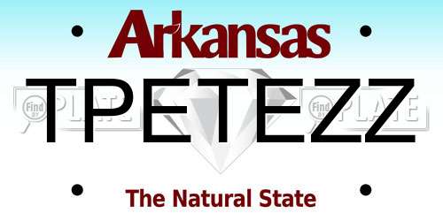 TPETEZZ Arkansas License Plate