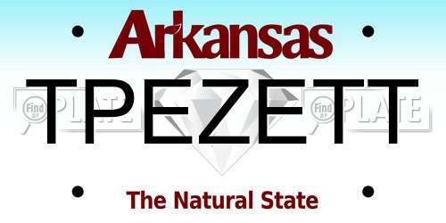 TPEZETT Arkansas License Plate