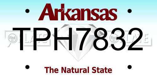 TPH7832 Arkansas License Plate