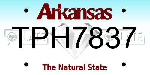 TPH7837 Arkansas License Plate