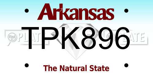 TPK896 Arkansas License Plate