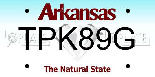 TPK89G Arkansas License Plate