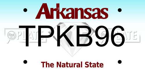 TPKB96 Arkansas License Plate