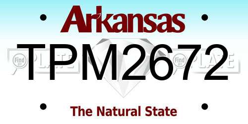 TPM2672 Arkansas License Plate