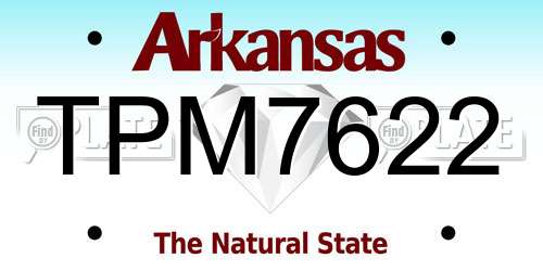 TPM7622 Arkansas License Plate