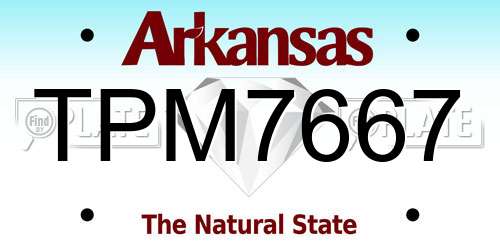 TPM7667 Arkansas License Plate