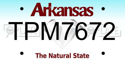 TPM7672 Arkansas License Plate