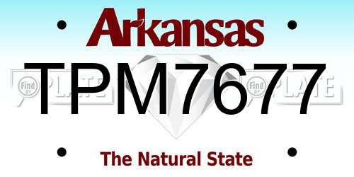 TPM7677 Arkansas License Plate