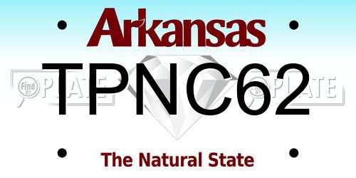 TPNC62 Arkansas License Plate