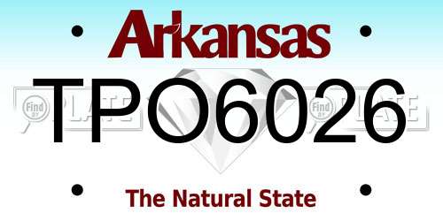 TPO6026 Arkansas License Plate