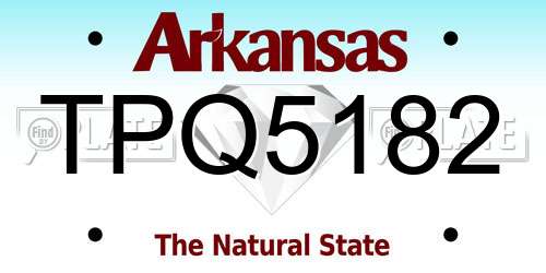TPQ5182 Arkansas License Plate