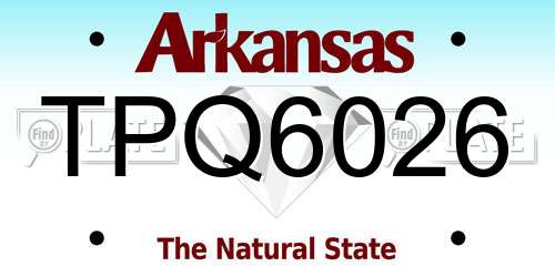 TPQ6026 Arkansas License Plate