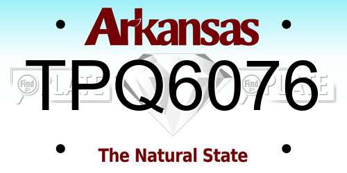 TPQ6076 Arkansas License Plate