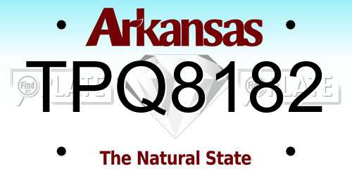 TPQ8182 Arkansas License Plate
