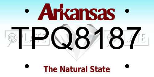 TPQ8187 Arkansas License Plate
