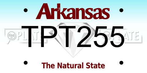 TPT255 Arkansas License Plate