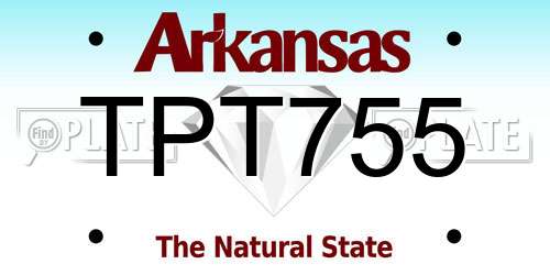 TPT755 Arkansas License Plate