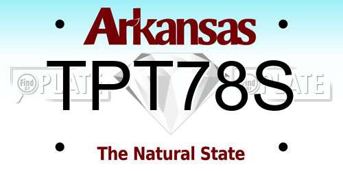 TPT78S Arkansas License Plate