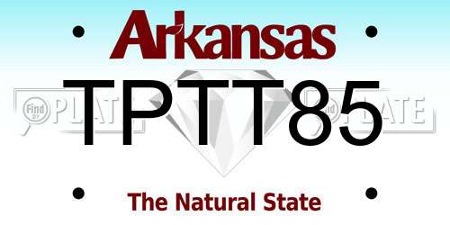 TPTT85 Arkansas License Plate