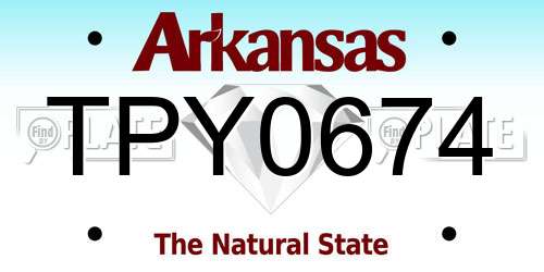 TPY0674 Arkansas License Plate