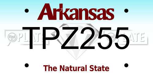 TPZ255 Arkansas License Plate