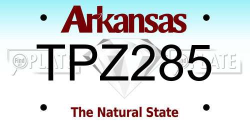 TPZ285 Arkansas License Plate