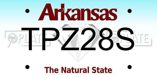 TPZ28S Arkansas License Plate