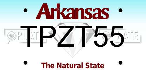 TPZT55 Arkansas License Plate