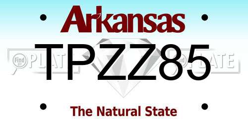 TPZZ85 Arkansas License Plate