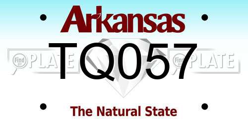 TQ057 Arkansas License Plate