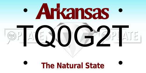 TQ0G2T Arkansas License Plate