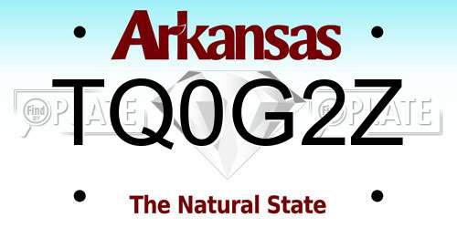 TQ0G2Z Arkansas License Plate