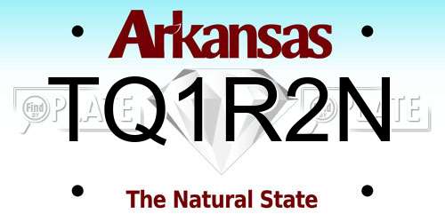 TQ1R2N Arkansas License Plate