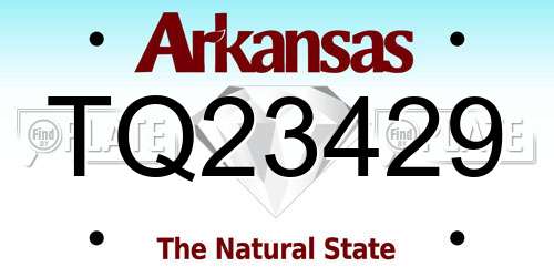 TQ23429 Arkansas License Plate
