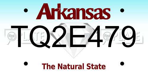 TQ2E479 Arkansas License Plate