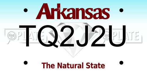 TQ2J2U Arkansas License Plate