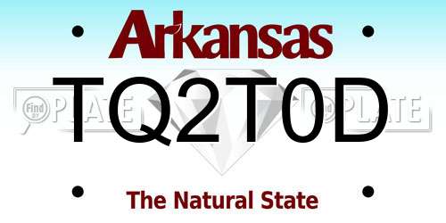 TQ2T0D Arkansas License Plate
