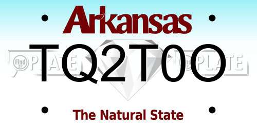TQ2T0O Arkansas License Plate