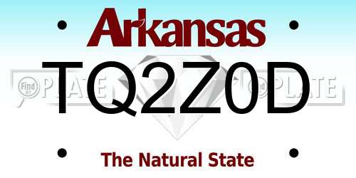 TQ2Z0D Arkansas License Plate